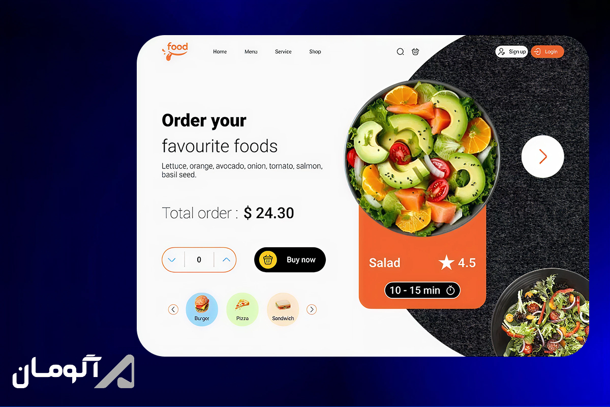 طراحی لندینگ‌پیج برای رستوران